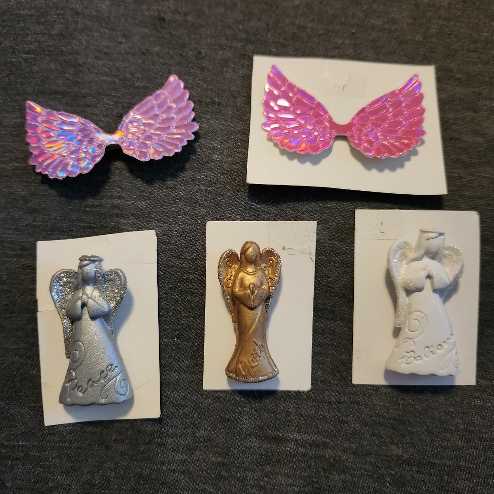 Lot of 5 Handcrafted Angel Pins